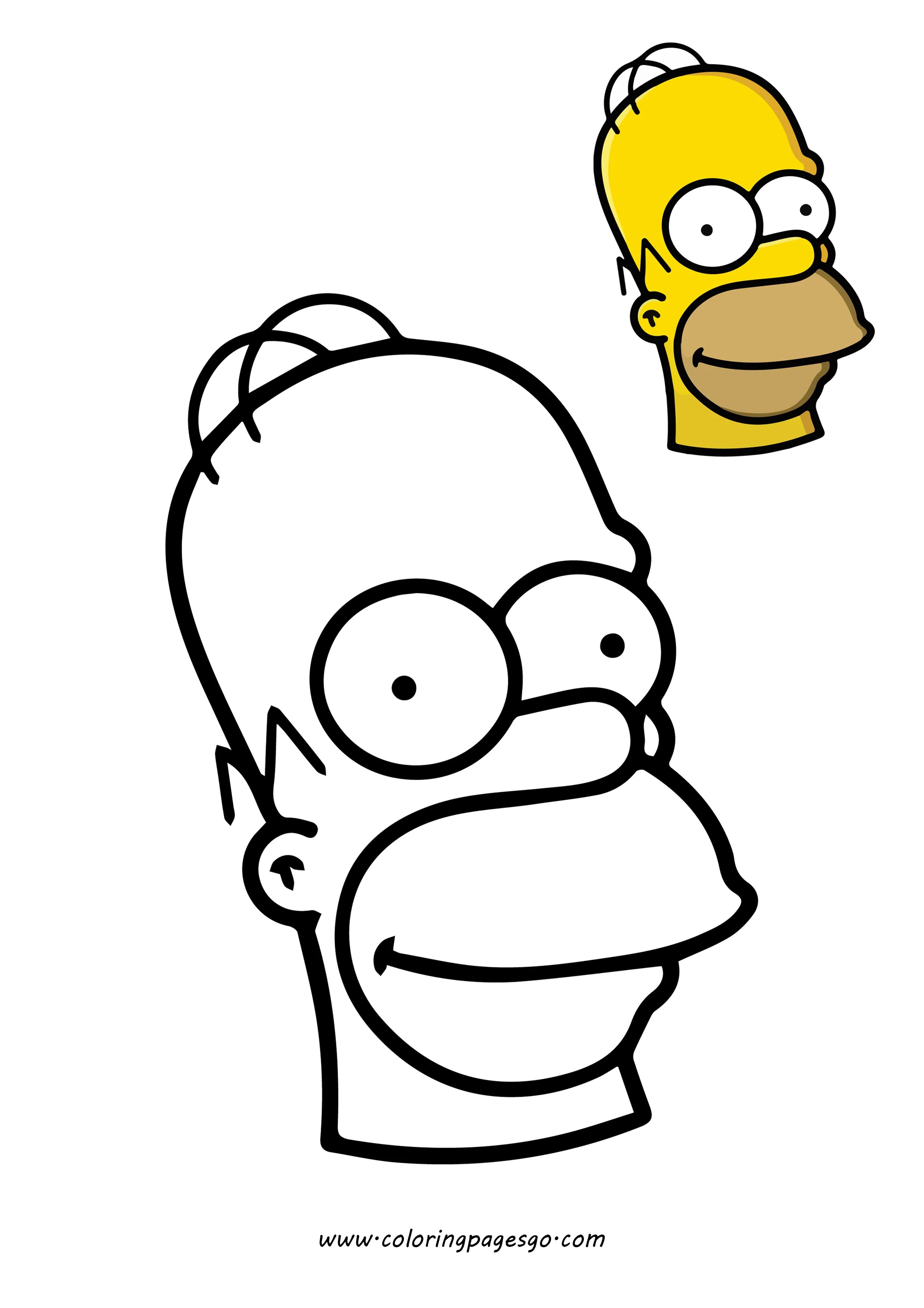 Homer Simpson Coloring Page Printable