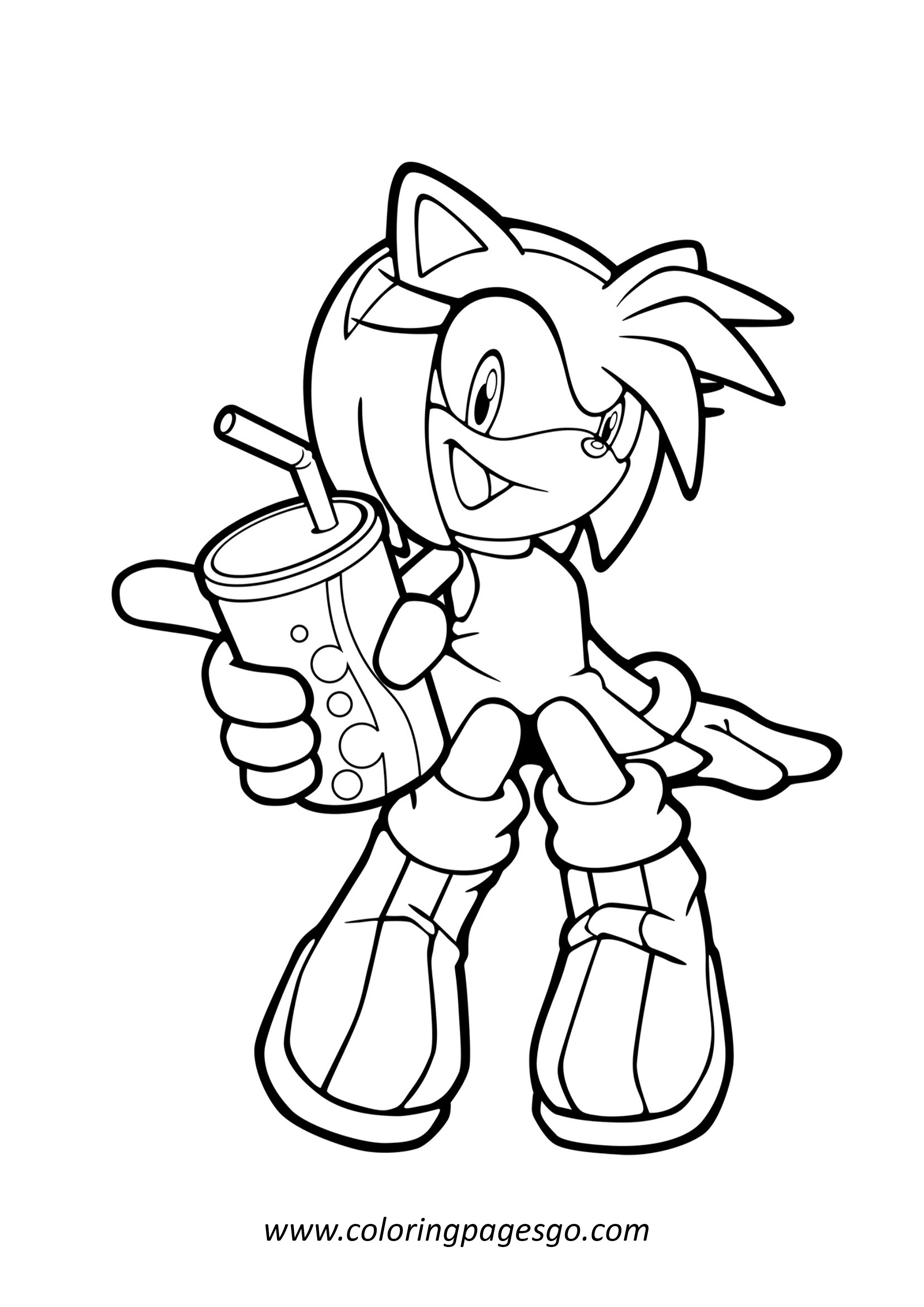 Amy Rose With Soda Sonic The Hedgehog