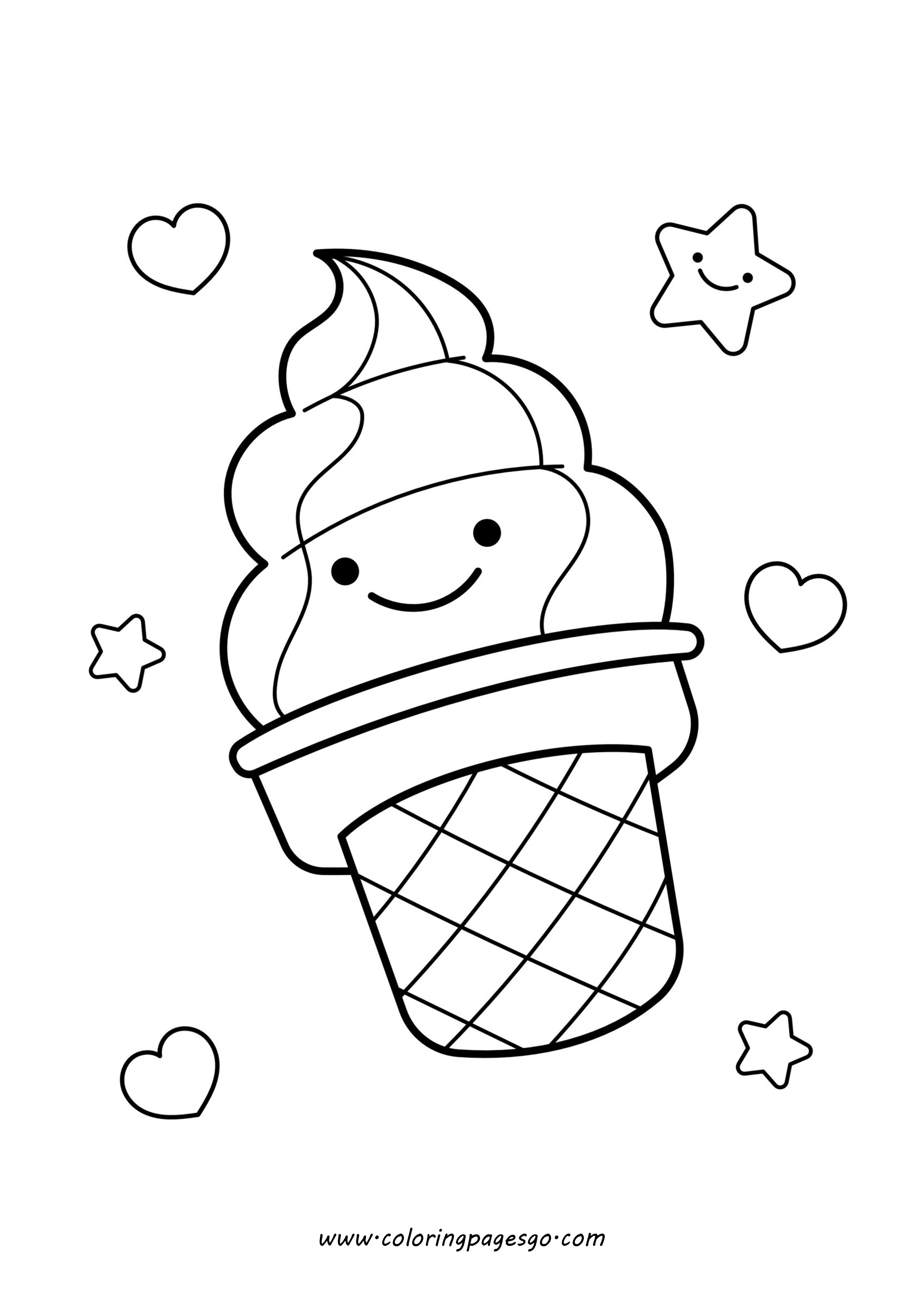 Kawaii Cute Icecream Cone Smiley Star