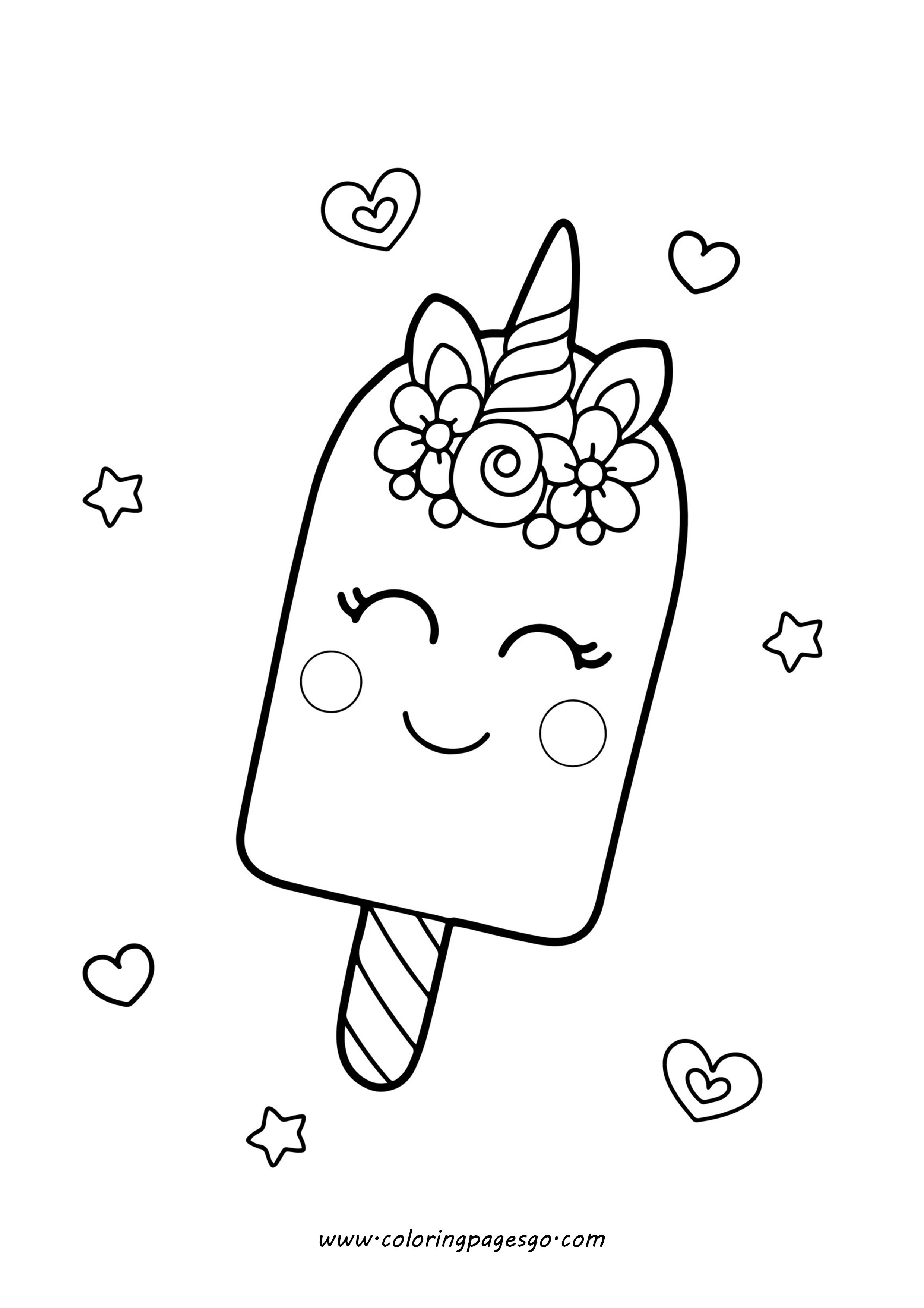 Kawaii Cute Popsicle With Unicorn Horn