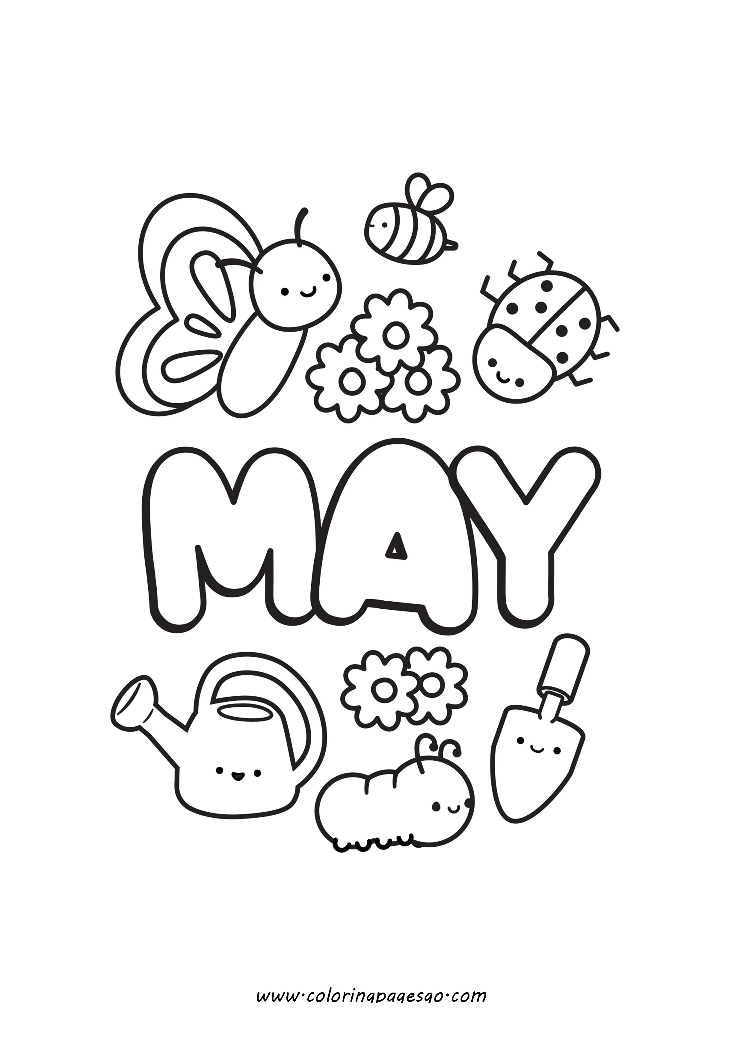 May Coloring Page Printable