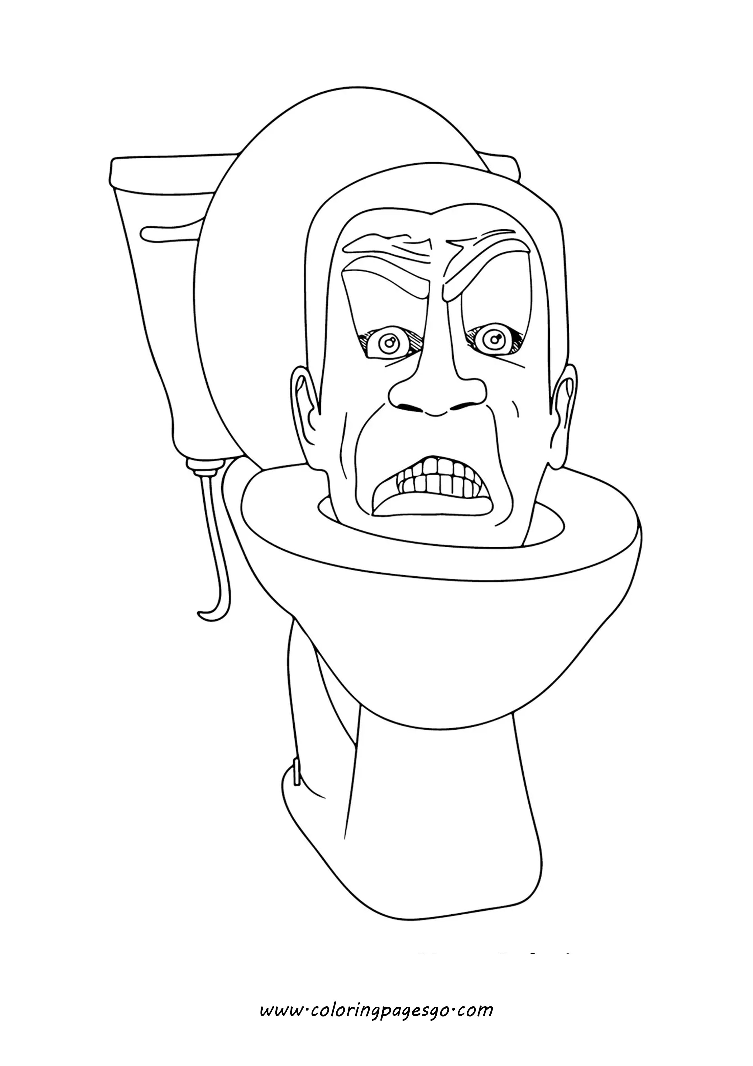 Nasty Skibidi Toilet Coloring Page Printable