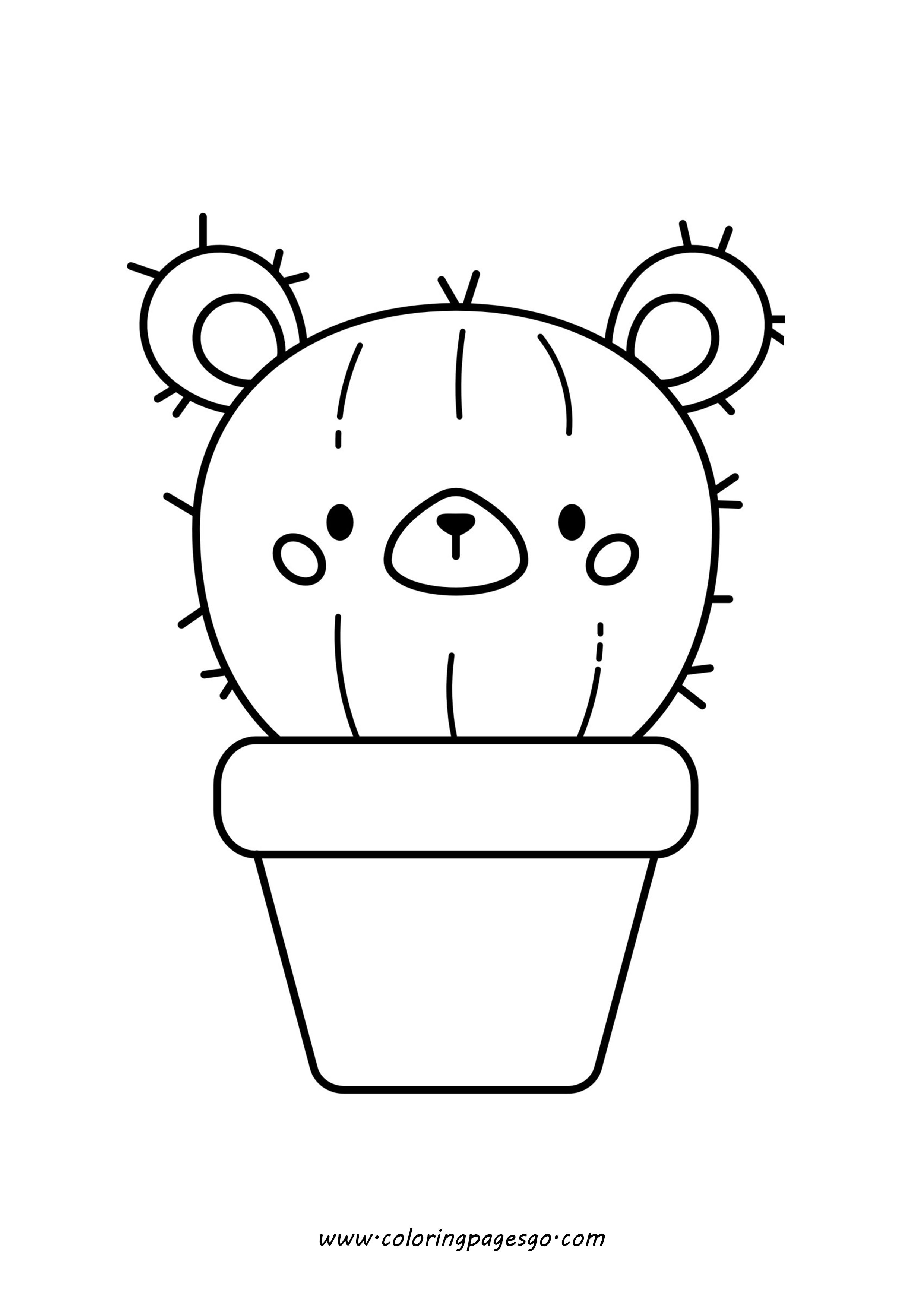 Kawaii Cute Prickly Cactus Teddy Bear In Pot