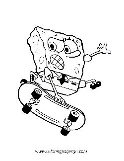 Spongebob On A Skateboard coloring page