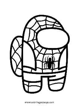 Among Us Spiderman coloring page