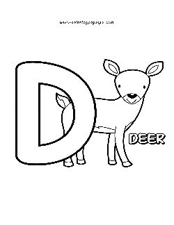 Letter D coloring page