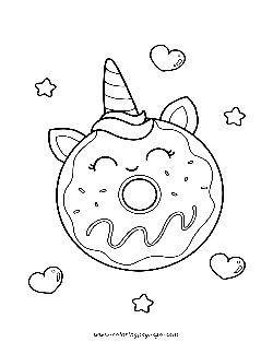 Kawaii Cute Iced Donut With Unicorn Horn