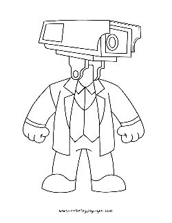 Cute Cameraman coloring page