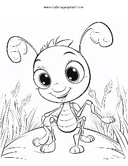 Ant coloring page