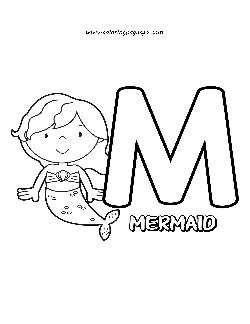 Letter M coloring page