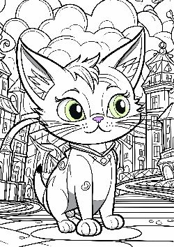Little Kitty coloring page