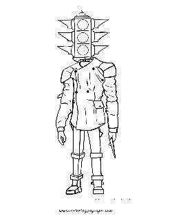 Traffic Light Man coloring page