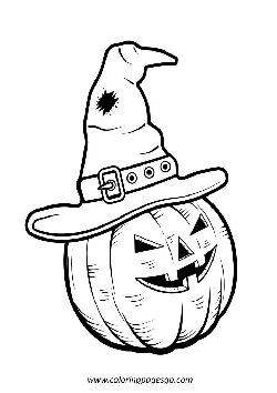 Pumpkin scary face coloring page