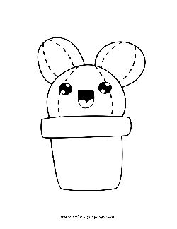 Kawaii Cute Cactus With Ears