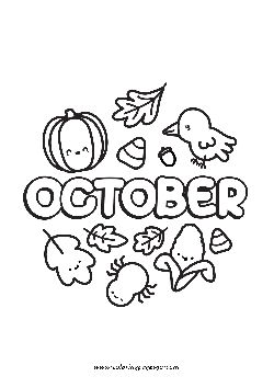 October Coloring Page Printable