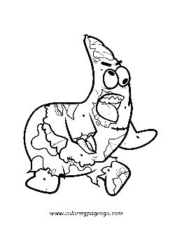 Zombie Patrick Spongebob coloring page