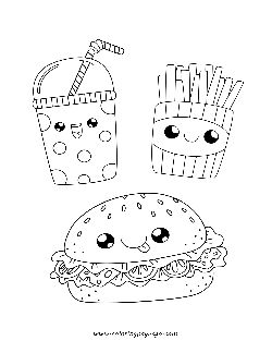 Kawaii burger Soda Fries