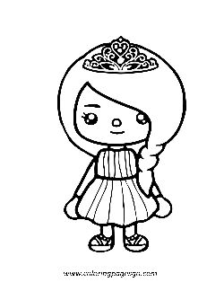 Cute Princess Toca Boca coloring page