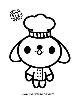 Chef Puppy Toca Boca Template coloring page