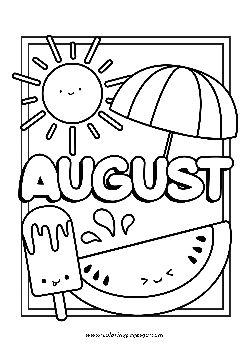 August Coloring Page Printable