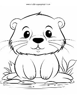 Baby Beaver coloring page