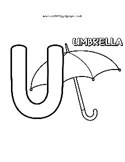 Letter U coloring page