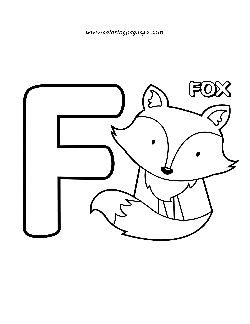 Letter F coloring page