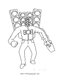 Mecha Traffic Light Man coloring page