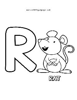 Letter R coloring page