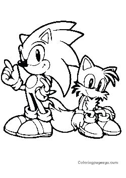 Sonic and Tails coloring page