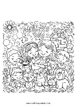 Flowers Gift for mother day coloring page