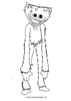 Huggy Wuggy Evil Laughter Poppy Playtime coloring page