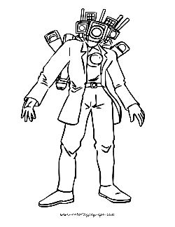 Arrogant Titan Cameraman coloring page